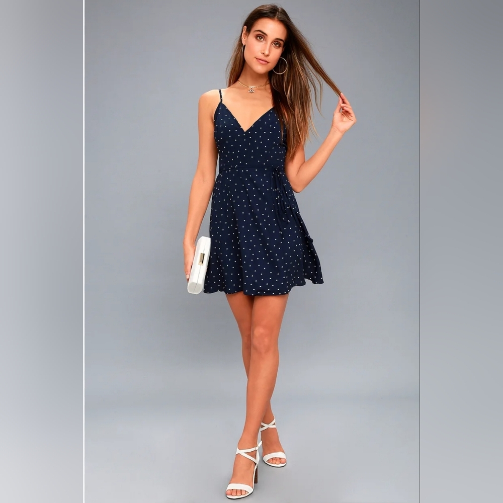 Jazzed up navy blue wrap dress